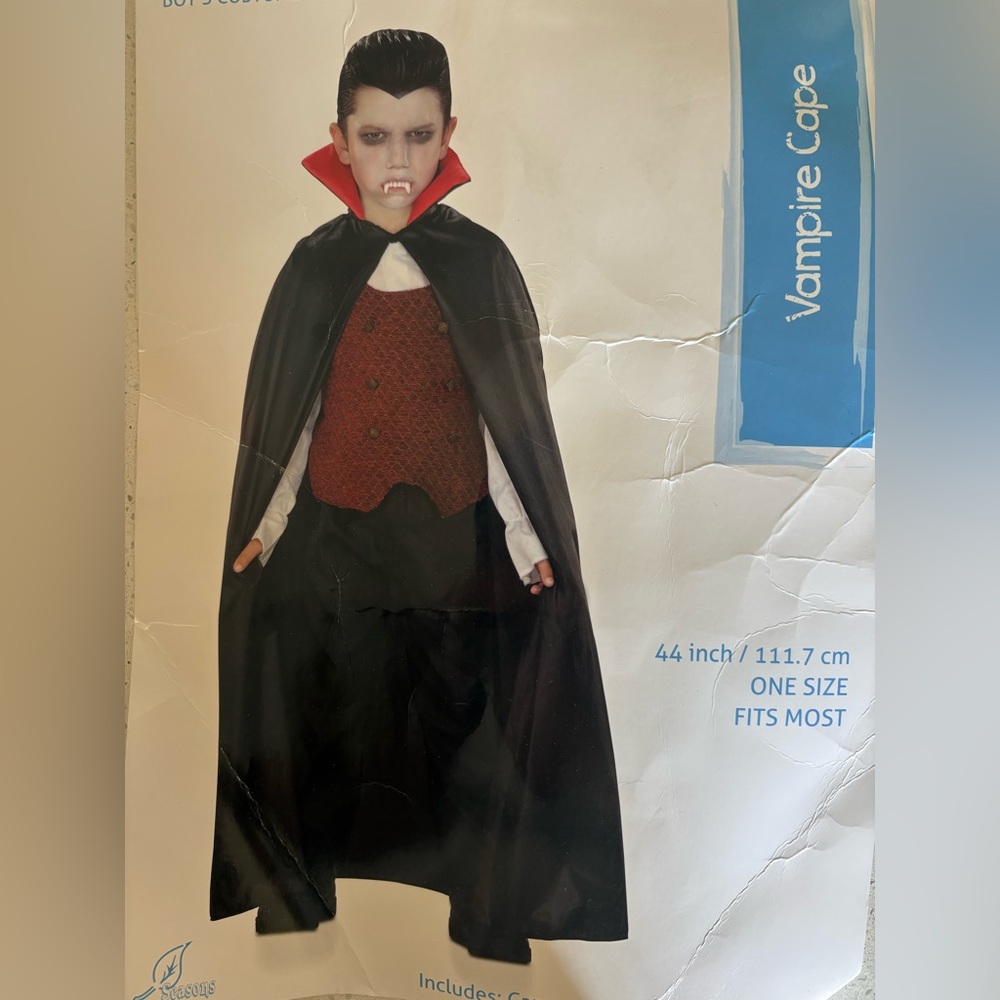 Vampire Cape Kids Halloween Costume - Black and Red